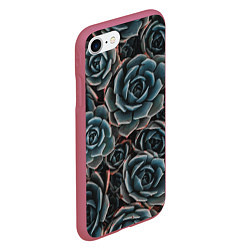 Чехол iPhone 7/8 матовый Цветы Розы, цвет: 3D-малиновый — фото 2