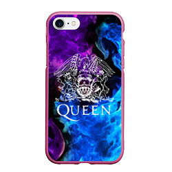 Чехол iPhone 7/8 матовый QUEEN, цвет: 3D-малиновый