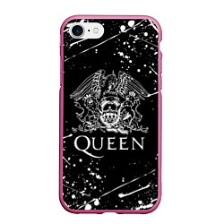 Чехол iPhone 7/8 матовый QUEEN, цвет: 3D-малиновый