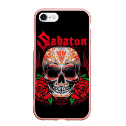 Чехол iPhone 7/8 матовый SABATON, цвет: 3D-светло-розовый