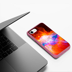 Чехол iPhone 7/8 матовый Space, цвет: 3D-малиновый — фото 2