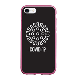 Чехол iPhone 7/8 матовый COVID-19, цвет: 3D-малиновый