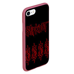 Чехол iPhone 7/8 матовый Slipknot 5, цвет: 3D-малиновый — фото 2