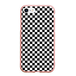 Чехол iPhone 7/8 матовый Шахматка мелкая, цвет: 3D-светло-розовый