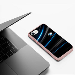 Чехол iPhone 7/8 матовый BMW, цвет: 3D-светло-розовый — фото 2