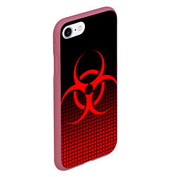 Чехол iPhone 7/8 матовый BIOHAZARD, цвет: 3D-малиновый — фото 2