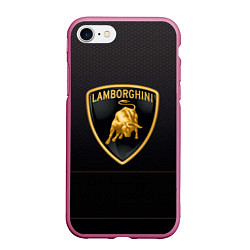 Чехол iPhone 7/8 матовый Lamborghini, цвет: 3D-малиновый