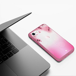 Чехол iPhone 7/8 матовый САКУРА, цвет: 3D-малиновый — фото 2