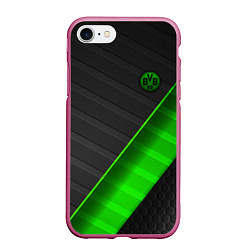Чехол iPhone 7/8 матовый FC Borussia, цвет: 3D-малиновый
