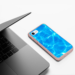 Чехол iPhone 7/8 матовый Вода, цвет: 3D-светло-розовый — фото 2