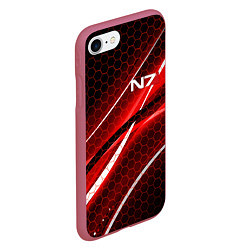 Чехол iPhone 7/8 матовый MASS EFFECT N7, цвет: 3D-малиновый — фото 2