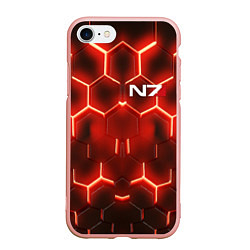 Чехол iPhone 7/8 матовый MASS EFFECT N7, цвет: 3D-светло-розовый