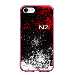 Чехол iPhone 7/8 матовый MASS EFFECT N7, цвет: 3D-малиновый