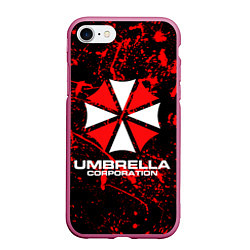 Чехол iPhone 7/8 матовый Umbrella Corporation, цвет: 3D-малиновый