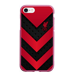 Чехол iPhone 7/8 матовый Liverpool FC, цвет: 3D-малиновый