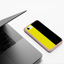 Чехол iPhone 7/8 матовый BLACK YELLOW, цвет: 3D-светло-розовый — фото 2
