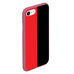 Чехол iPhone 7/8 матовый BLACK RED, цвет: 3D-малиновый — фото 2