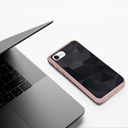 Чехол iPhone 7/8 матовый Грани, цвет: 3D-светло-розовый — фото 2