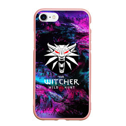 Чехол iPhone 7/8 матовый The Witcher 3, цвет: 3D-светло-розовый