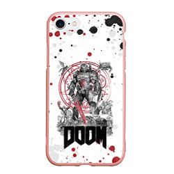 Чехол iPhone 7/8 матовый Doom, цвет: 3D-светло-розовый