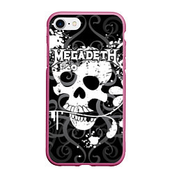 Чехол iPhone 7/8 матовый Megadeth, цвет: 3D-малиновый