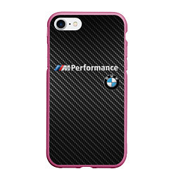 Чехол iPhone 7/8 матовый BMW CARBON, цвет: 3D-малиновый