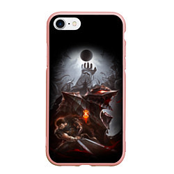 Чехол iPhone 7/8 матовый BERSERK, цвет: 3D-светло-розовый