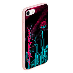 Чехол iPhone 7/8 матовый CYBERPUNK, цвет: 3D-светло-розовый — фото 2