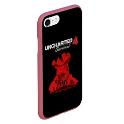 Чехол iPhone 7/8 матовый UNCHARTED 4, цвет: 3D-малиновый — фото 2