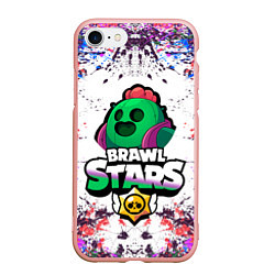 Чехол iPhone 7/8 матовый Brawl Stars Spike, цвет: 3D-светло-розовый