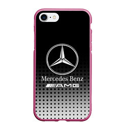 Чехол iPhone 7/8 матовый Mercedes-Benz, цвет: 3D-малиновый