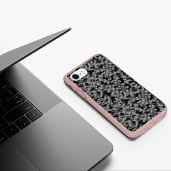 Чехол iPhone 7/8 матовый КАМУФЛЯЖ GRAY, цвет: 3D-светло-розовый — фото 2