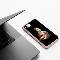 Чехол iPhone 7/8 матовый Чечилия Галлерани - дама с горностаем, цвет: 3D-светло-розовый — фото 2