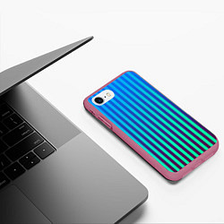 Чехол iPhone 7/8 матовый Пикси полосы, цвет: 3D-малиновый — фото 2