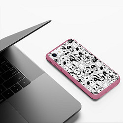 Чехол iPhone 7/8 матовый Собачки, цвет: 3D-малиновый — фото 2