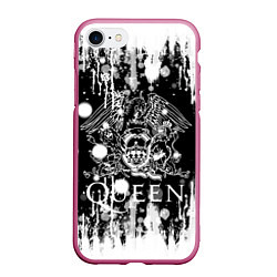 Чехол iPhone 7/8 матовый QUEEN, цвет: 3D-малиновый