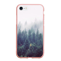 Чехол iPhone 7/8 матовый Сибирский лес, цвет: 3D-светло-розовый