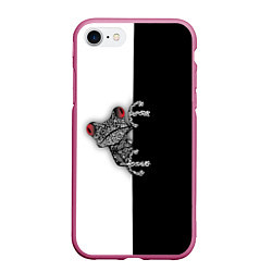 Чехол iPhone 7/8 матовый Лягуха, цвет: 3D-малиновый