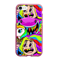 Чехол iPhone 7/8 матовый 6IX9INE, цвет: 3D-малиновый