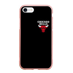 Чехол iPhone 7/8 матовый CHICAGO BULLS, цвет: 3D-светло-розовый