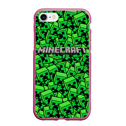 Чехол iPhone 7/8 матовый MINERCRAFT, цвет: 3D-малиновый