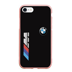 Чехол iPhone 7/8 матовый BMW, цвет: 3D-светло-розовый