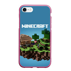 Чехол iPhone 7/8 матовый Minecraft, цвет: 3D-малиновый