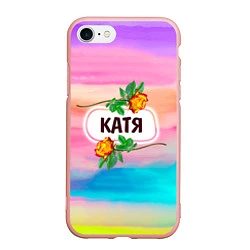 Чехол iPhone 7/8 матовый Катя, цвет: 3D-светло-розовый