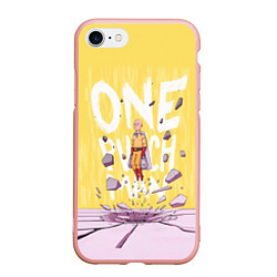 Чехол iPhone 7/8 матовый One Punch Man, цвет: 3D-светло-розовый