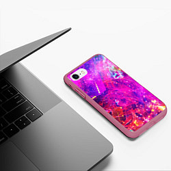 Чехол iPhone 7/8 матовый ABSTRACT, цвет: 3D-малиновый — фото 2