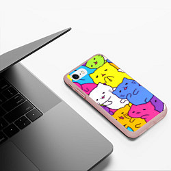 Чехол iPhone 7/8 матовый МИЛЫЕ КОТЯТКИ, цвет: 3D-светло-розовый — фото 2