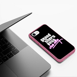 Чехол iPhone 7/8 матовый GTA VICE CITY, цвет: 3D-малиновый — фото 2