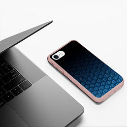 Чехол iPhone 7/8 матовый Узор круги темный синий, цвет: 3D-светло-розовый — фото 2