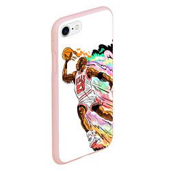 Чехол iPhone 7/8 матовый МАЙКЛ ДЖОРДАН, цвет: 3D-светло-розовый — фото 2